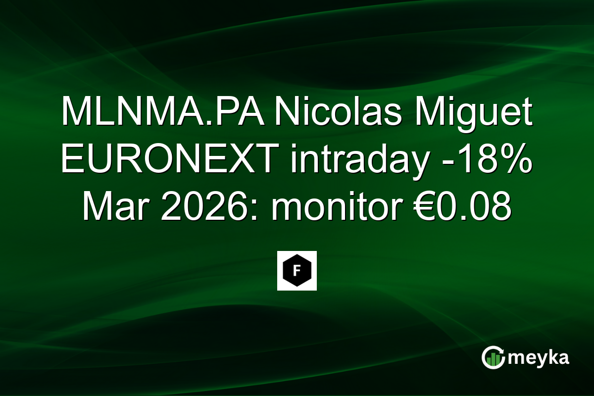 MLNMA.PA Nicolas Miguet EURONEXT intraday -18% Mar 2026: monitor €0.08
