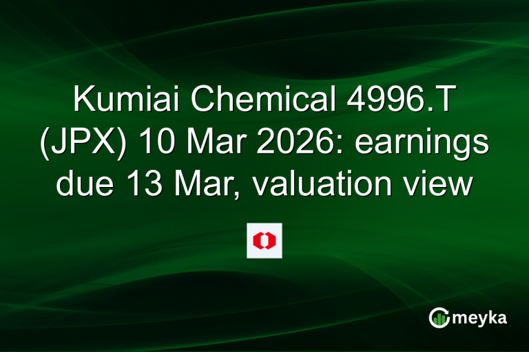 Kumiai Chemical 4996.T (JPX) 10 Mar 2026: earnings due 13 Mar, valuation view