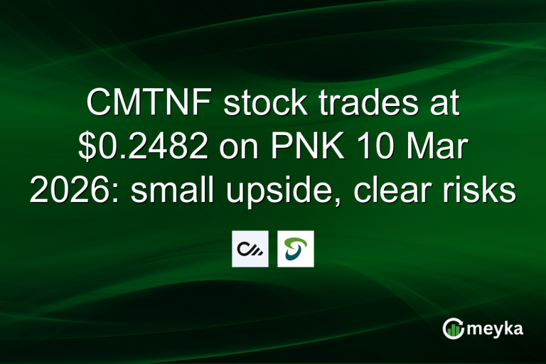 CMTNF stock trades at $0.2482 on PNK 10 Mar 2026: small upside, clear risks