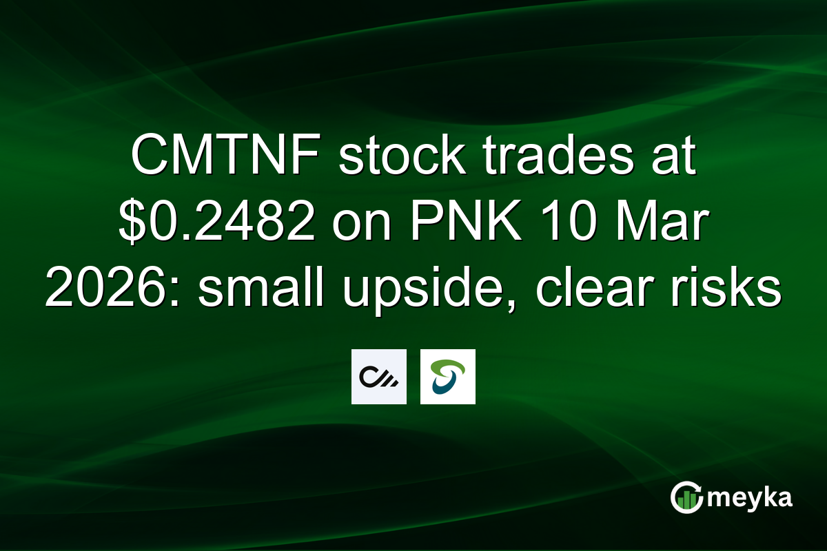 CMTNF stock trades at $0.2482 on PNK 10 Mar 2026: small upside, clear risks