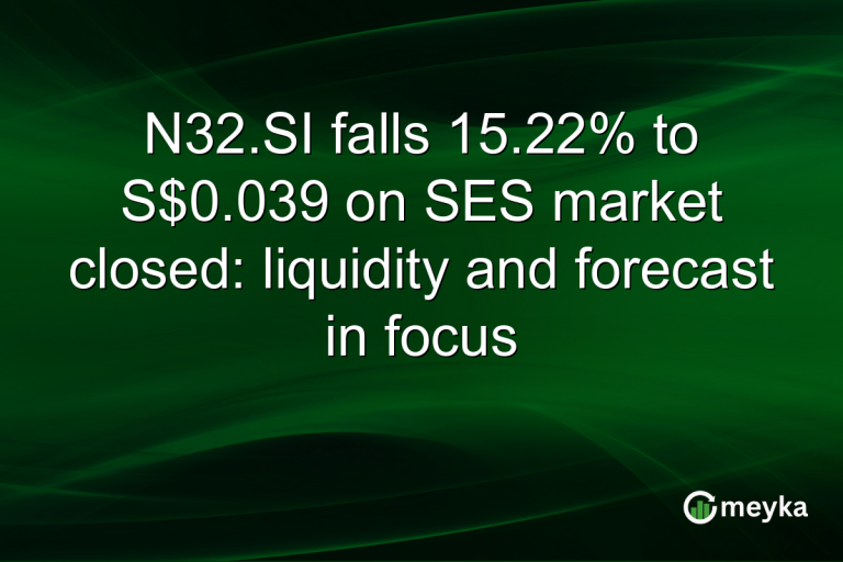 N32.SI falls 15.22% to S$0.039 on SES market closed: liquidity and forecast in focus