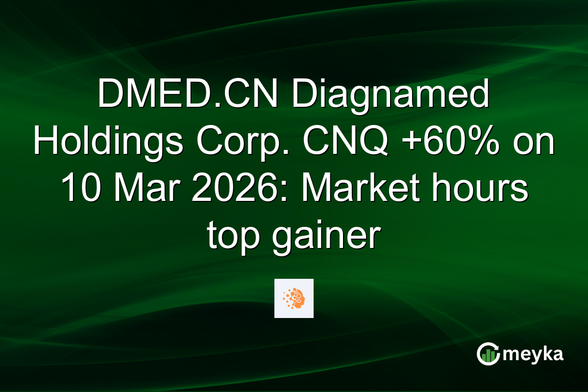 DMED.CN Diagnamed Holdings Corp. CNQ +60% on 10 Mar 2026: Market hours top gainer
