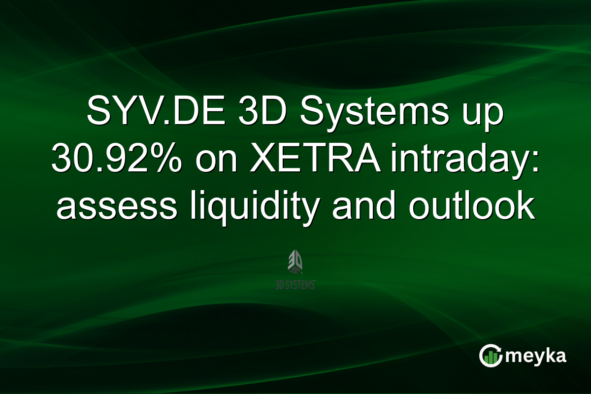 SYV.DE 3D Systems up 30.92% on XETRA intraday: assess liquidity and outlook