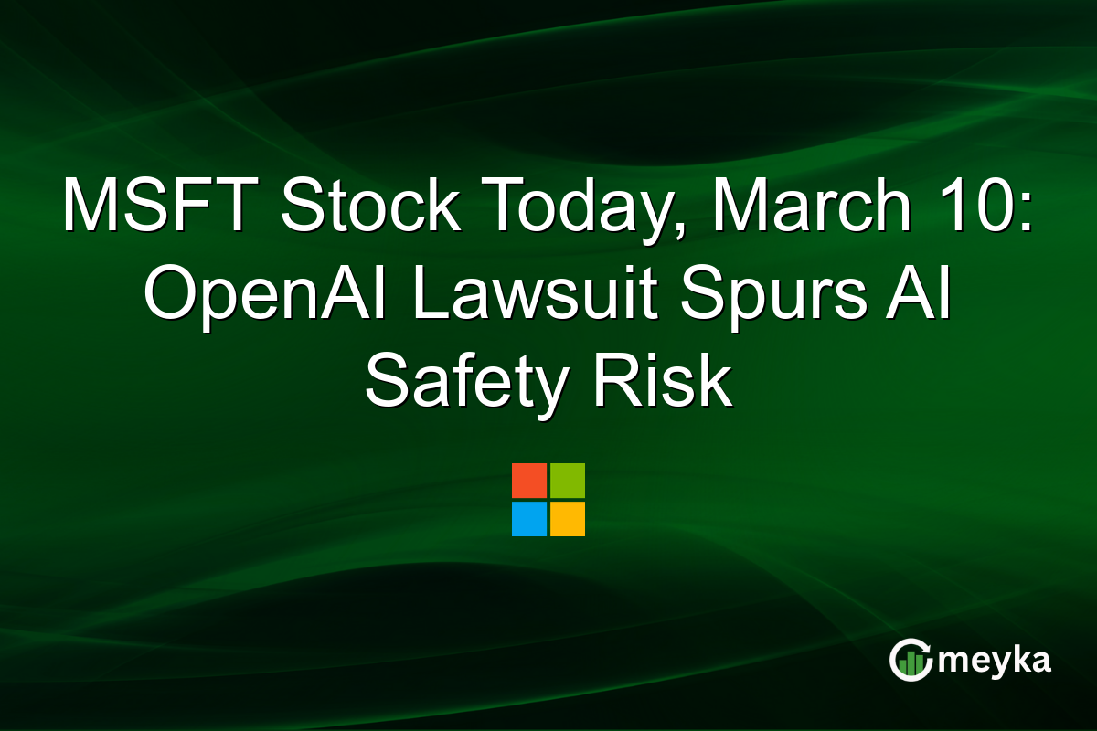 MSFT Stock Today, March 10: OpenAI Lawsuit Spurs AI Safety Risk