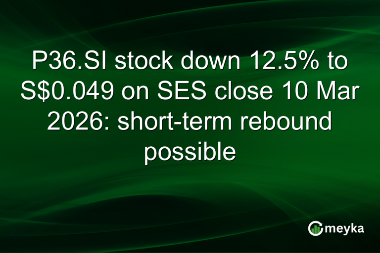 P36.SI stock down 12.5% to S$0.049 on SES close 10 Mar 2026: short-term rebound possible
