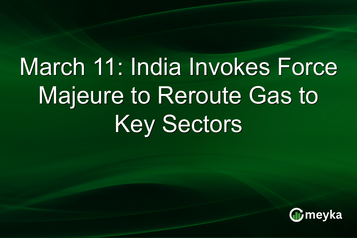 March 11: India Invokes Force Majeure to Reroute Gas to Key Sectors
