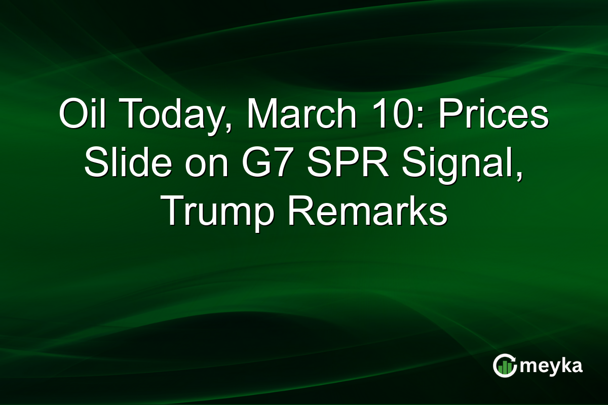 Oil Today, March 10: Prices Slide on G7 SPR Signal, Trump Remarks