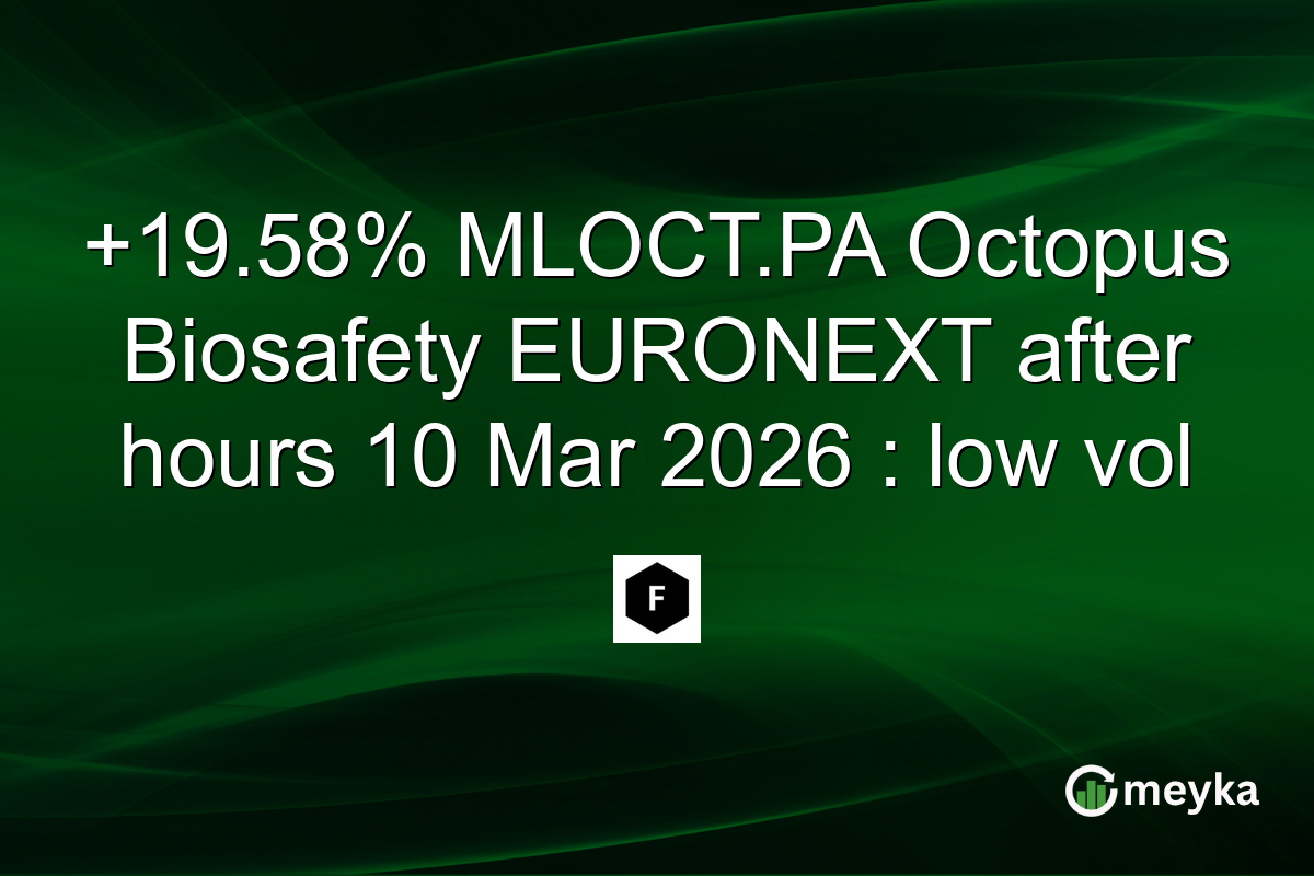 +19.58% MLOCT.PA Octopus Biosafety EURONEXT after hours 10 Mar 2026 : low vol