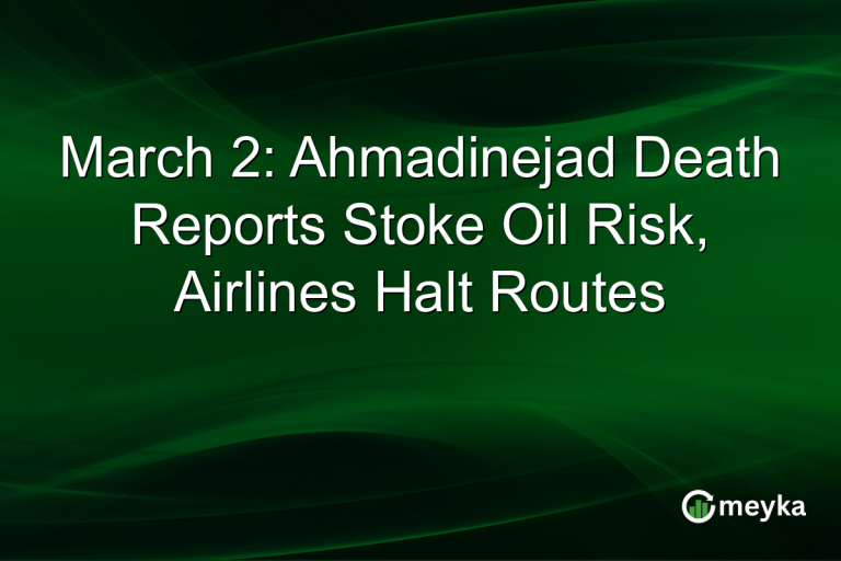March 2: Ahmadinejad Death Reports Stoke Oil Risk, Airlines Halt Routes