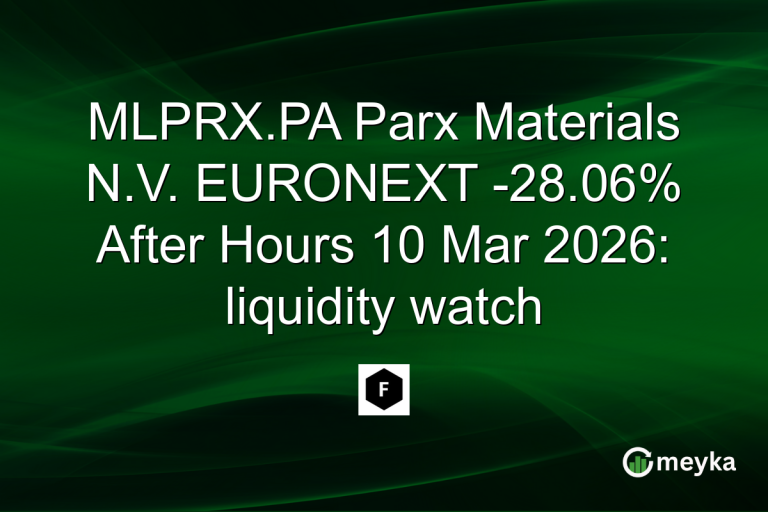 MLPRX.PA Parx Materials N.V. EURONEXT -28.06% After Hours 10 Mar 2026: liquidity watch