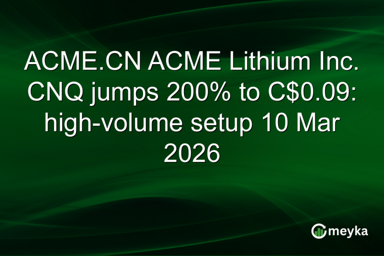 ACME.CN ACME Lithium Inc. CNQ jumps 200% to C$0.09: high-volume setup 10 Mar 2026
