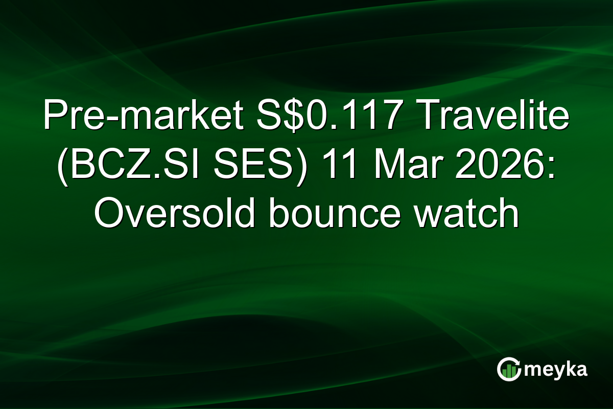 Pre-market S$0.117 Travelite (BCZ.SI SES) 11 Mar 2026: Oversold bounce watch