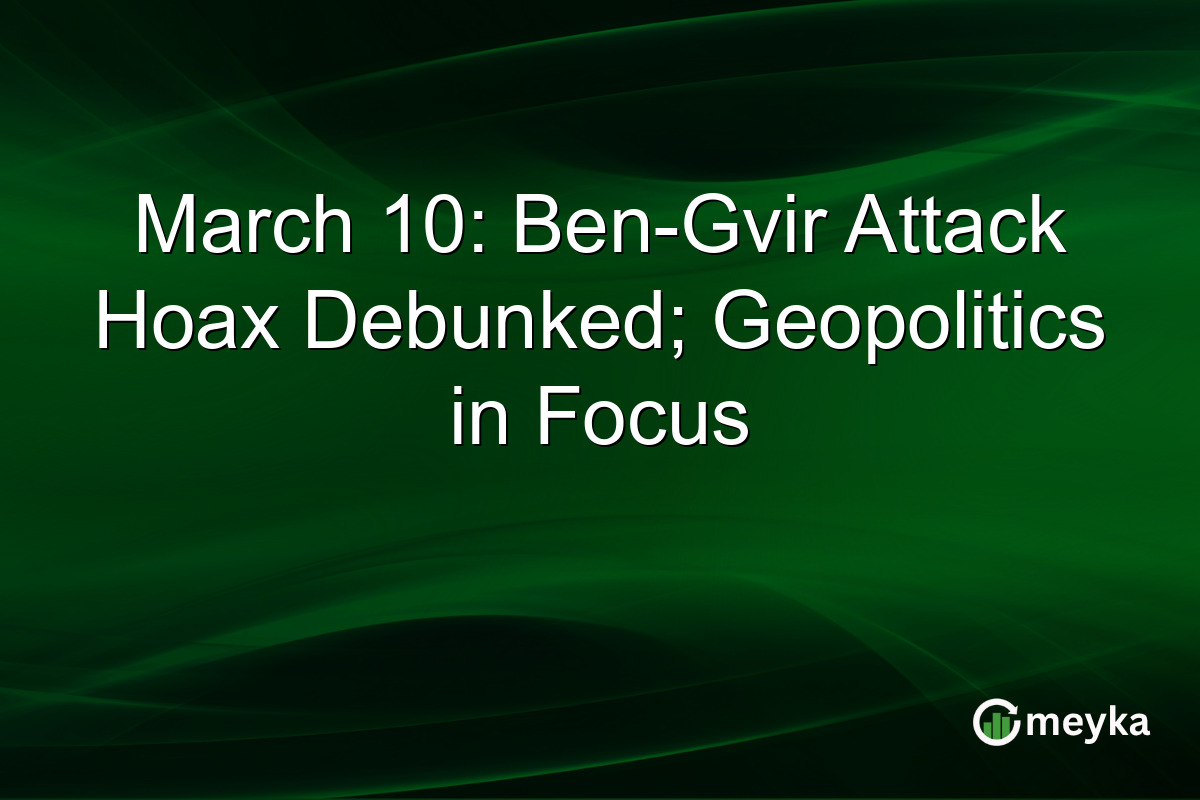 March 10: Ben-Gvir Attack Hoax Debunked; Geopolitics in Focus