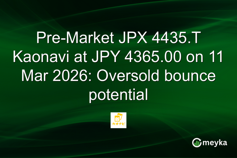 Pre-Market JPX 4435.T Kaonavi at JPY 4365.00 on 11 Mar 2026: Oversold bounce potential