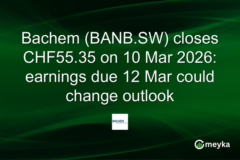 Bachem (BANB.SW) closes CHF55.35 on 10 Mar 2026: earnings due 12 Mar could change outlook