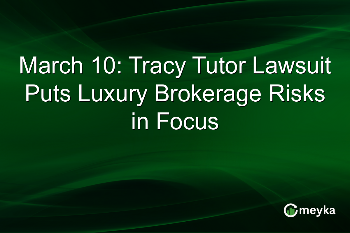 March 10: Tracy Tutor Lawsuit Puts Luxury Brokerage Risks in Focus