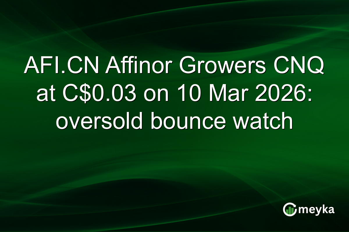 AFI.CN Affinor Growers CNQ at C$0.03 on 10 Mar 2026: oversold bounce watch