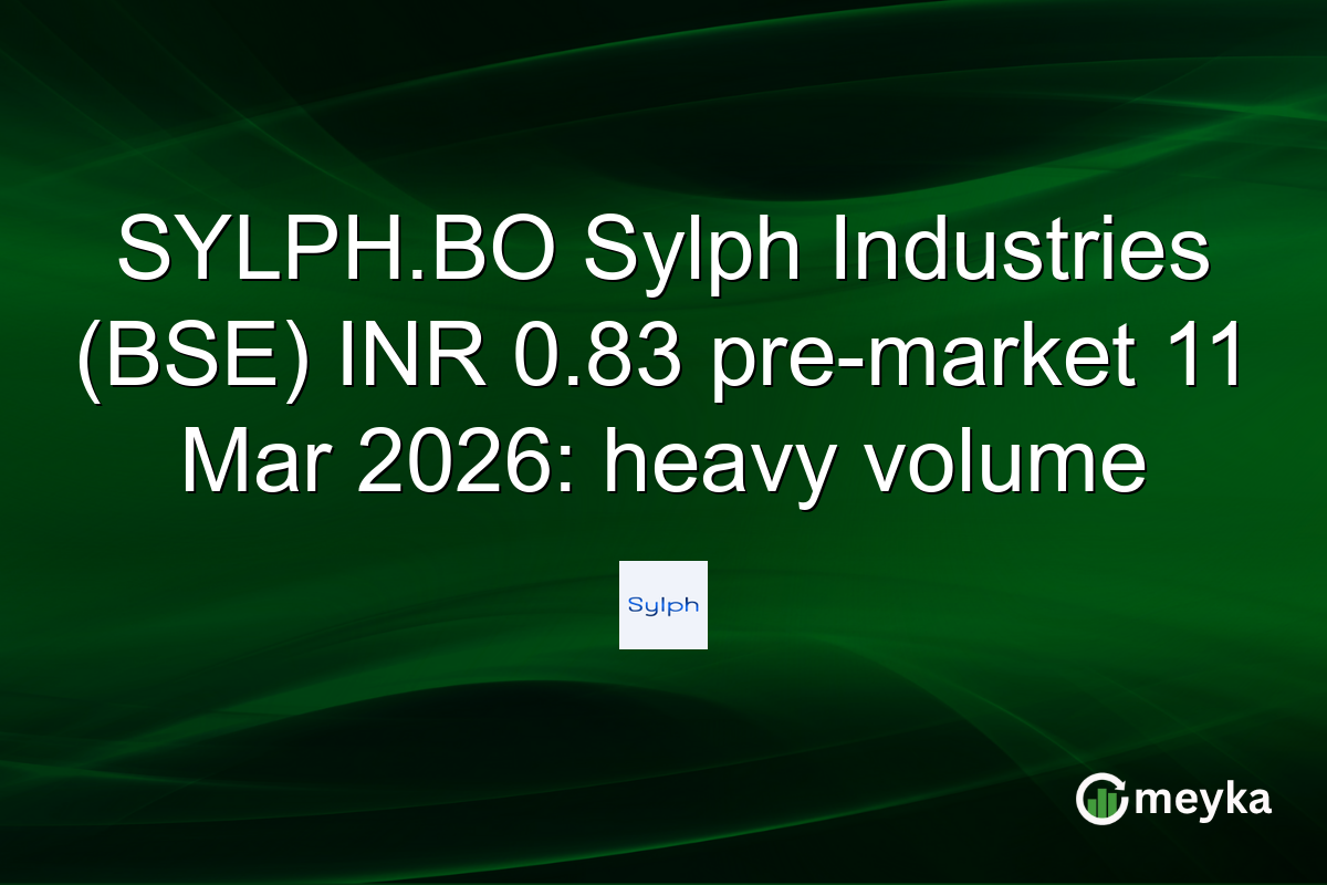 SYLPH.BO Sylph Industries (BSE) INR 0.83 pre-market 11 Mar 2026: heavy volume
