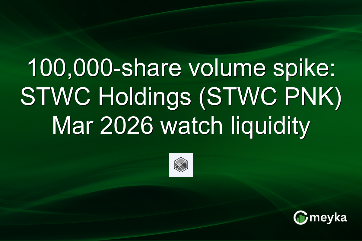 100,000-share volume spike: STWC Holdings (STWC PNK) Mar 2026 watch liquidity