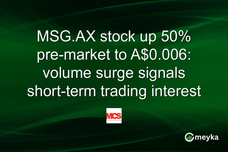 MSG.AX stock up 50% pre-market to A$0.006: volume surge signals short-term trading interest