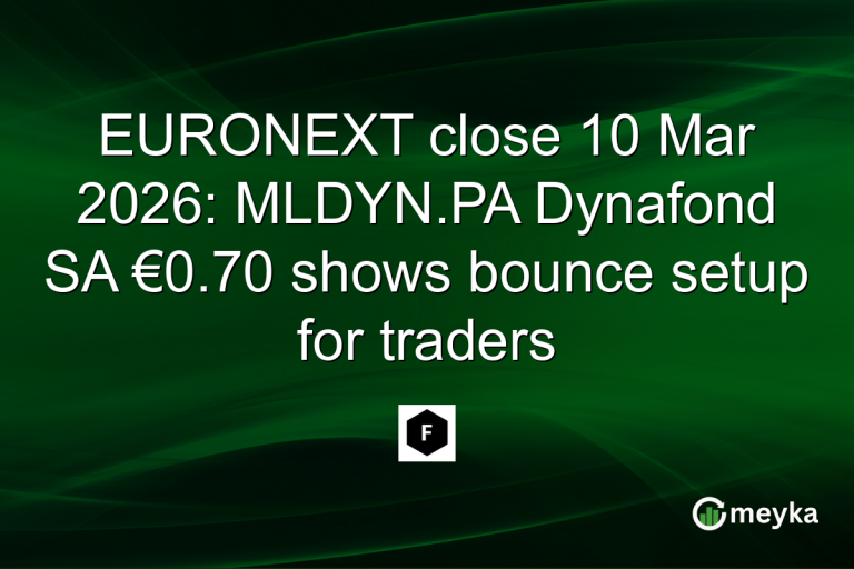 EURONEXT close 10 Mar 2026: MLDYN.PA Dynafond SA €0.70 shows bounce setup for traders