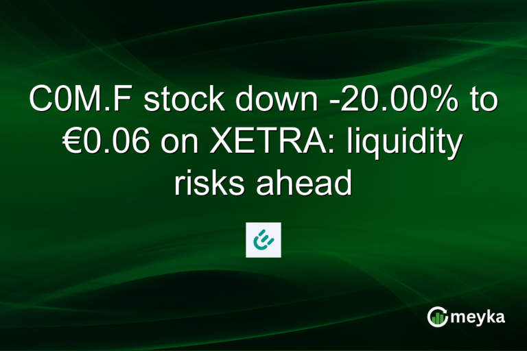 C0M.F stock down -20.00% to €0.06 on XETRA: liquidity risks ahead