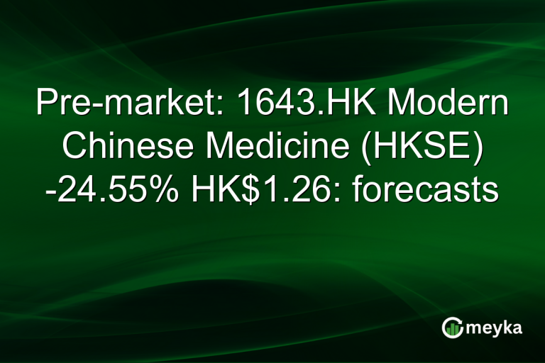 Pre-market: 1643.HK Modern Chinese Medicine (HKSE) -24.55% HK$1.26: forecasts