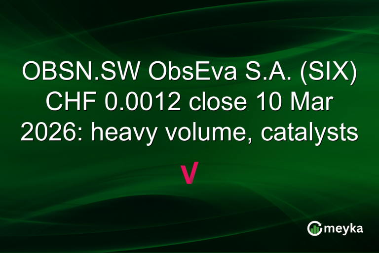OBSN.SW ObsEva S.A. (SIX) CHF 0.0012 close 10 Mar 2026: heavy volume, catalysts