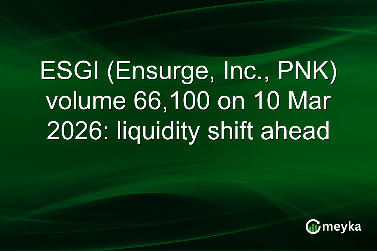 ESGI (Ensurge, Inc., PNK) volume 66,100 on 10 Mar 2026: liquidity shift ahead