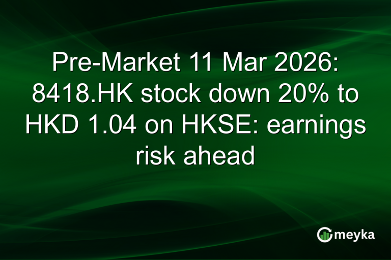 Pre-Market 11 Mar 2026: 8418.HK stock down 20% to HKD 1.04 on HKSE: earnings risk ahead