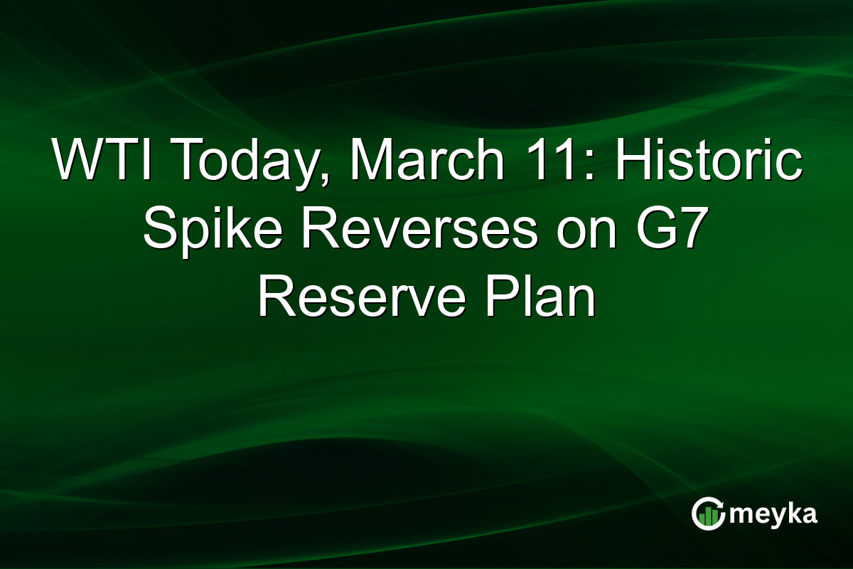 WTI Today, March 11: Historic Spike Reverses on G7 Reserve Plan