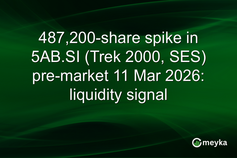 487,200-share spike in 5AB.SI (Trek 2000, SES) pre-market 11 Mar 2026: liquidity signal