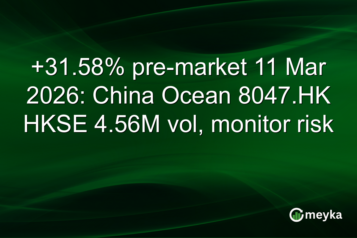 +31.58% pre-market 11 Mar 2026: China Ocean 8047.HK HKSE 4.56M vol, monitor risk