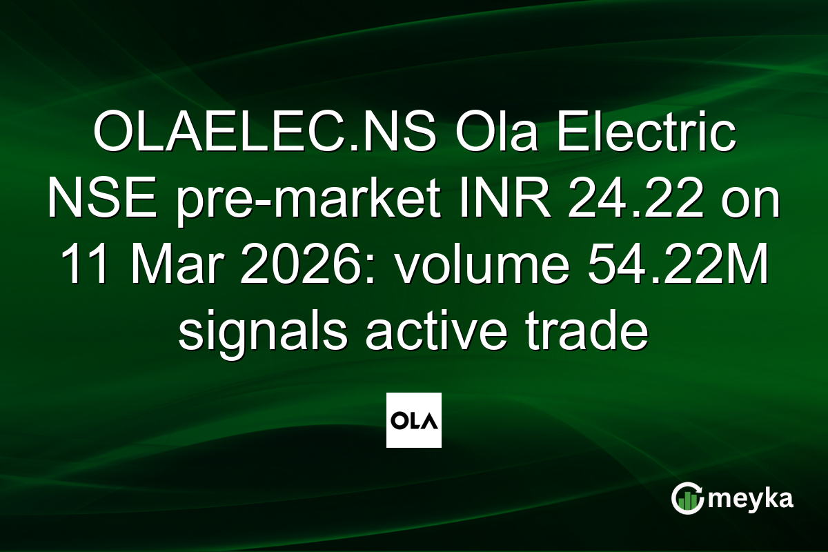 OLAELEC.NS Ola Electric NSE pre-market INR 24.22 on 11 Mar 2026: volume 54.22M signals active trade