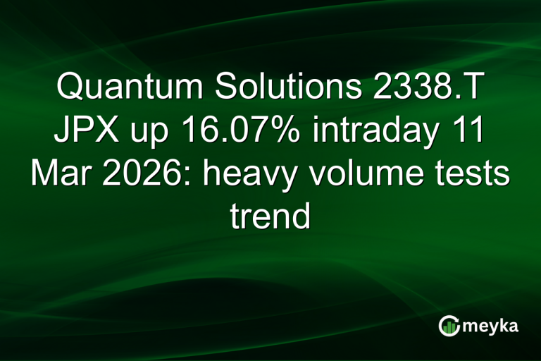 Quantum Solutions 2338.T JPX up 16.07% intraday 11 Mar 2026: heavy volume tests trend