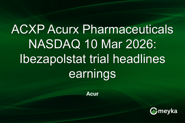 ACXP Acurx Pharmaceuticals NASDAQ 10 Mar 2026: Ibezapolstat trial headlines earnings