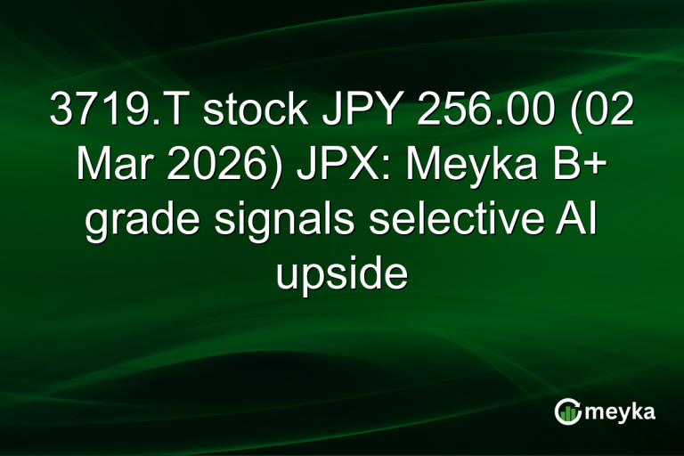 3719.T stock JPY 256.00 (02 Mar 2026) JPX: Meyka B+ grade signals selective AI upside