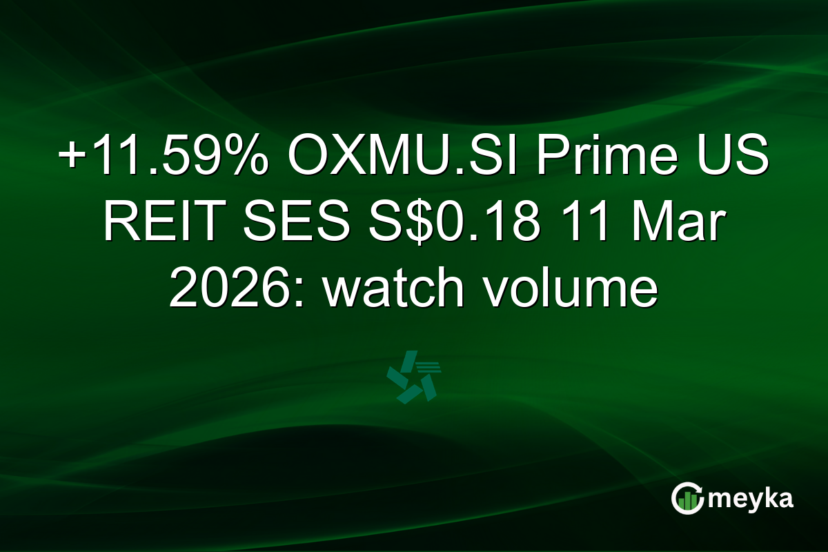 +11.59% OXMU.SI Prime US REIT SES S$0.18 11 Mar 2026: watch volume