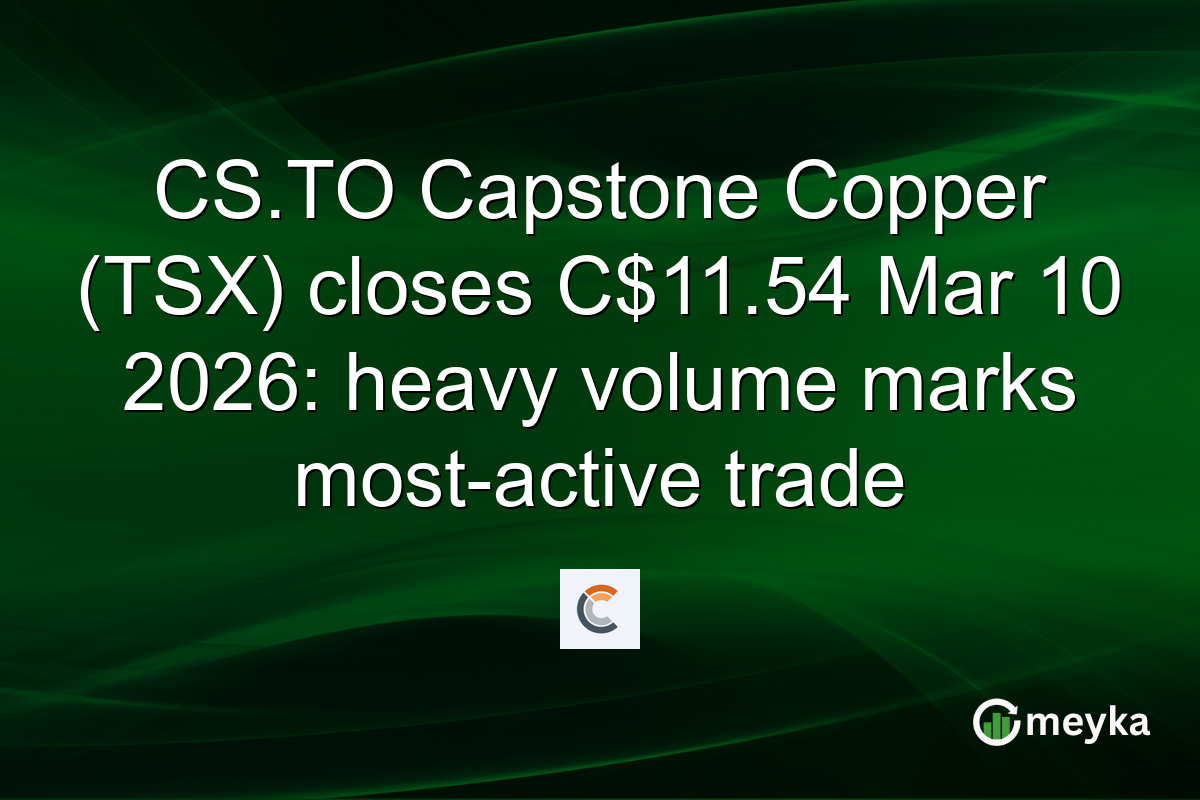 CS.TO Capstone Copper (TSX) closes C$11.54 Mar 10 2026: heavy volume marks most-active trade