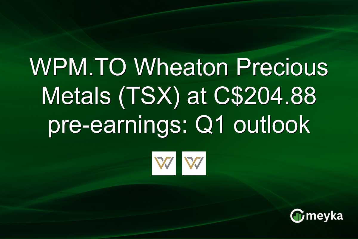 WPM.TO Wheaton Precious Metals (TSX) at C$204.88 pre-earnings: Q1 outlook