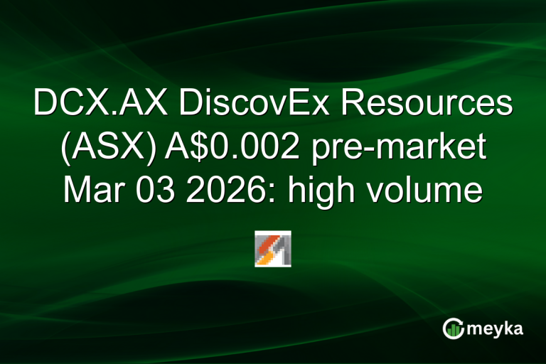 DCX.AX DiscovEx Resources (ASX) A$0.002 pre-market Mar 03 2026: high volume