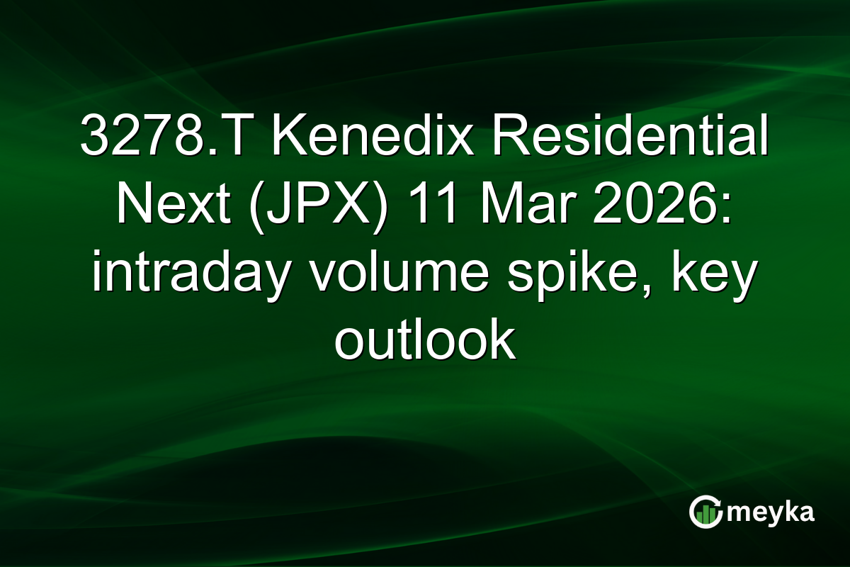 3278.T Kenedix Residential Next (JPX) 11 Mar 2026: intraday volume spike, key outlook