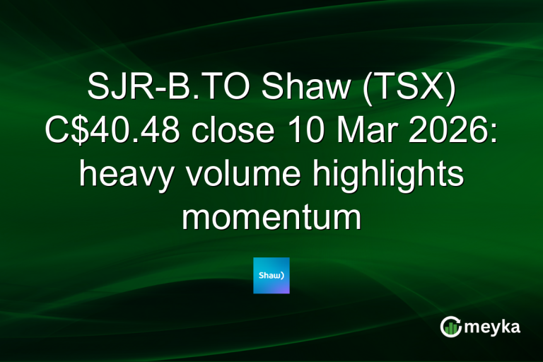 SJR-B.TO Shaw (TSX) C$40.48 close 10 Mar 2026: heavy volume highlights momentum