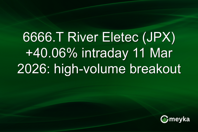 6666.T River Eletec (JPX) +40.06% intraday 11 Mar 2026: high-volume breakout