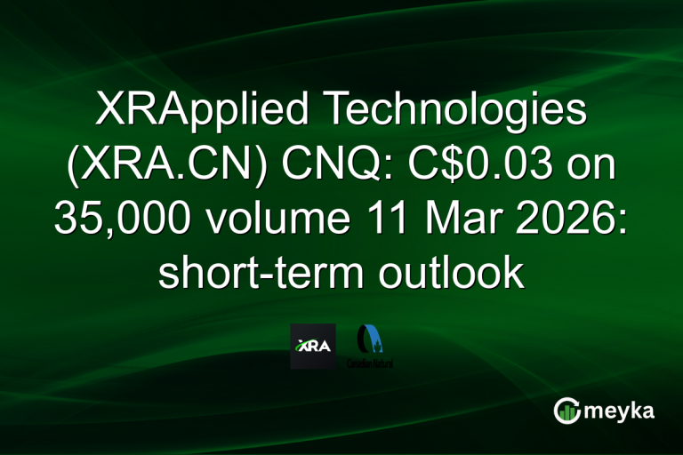 XRApplied Technologies (XRA.CN) CNQ: C$0.03 on 35,000 volume 11 Mar 2026: short-term outlook