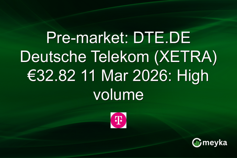 Pre-market: DTE.DE Deutsche Telekom (XETRA) €32.82 11 Mar 2026: High volume