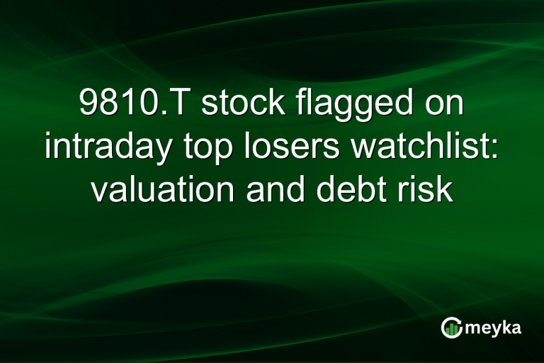 9810.T stock flagged on intraday top losers watchlist: valuation and debt risk