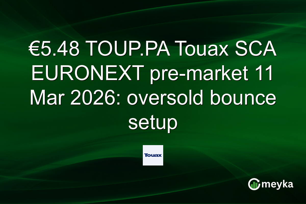 €5.48 TOUP.PA Touax SCA EURONEXT pre-market 11 Mar 2026: oversold bounce setup