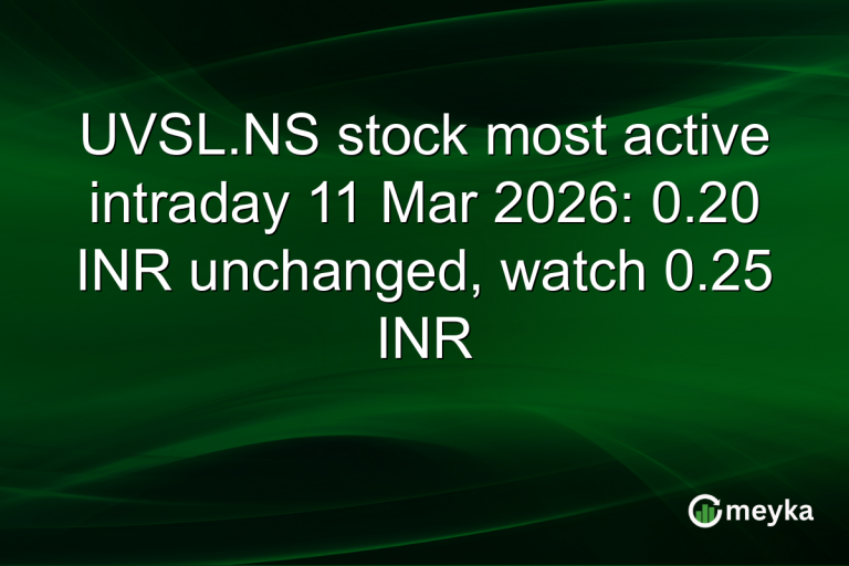 UVSL.NS stock most active intraday 11 Mar 2026: 0.20 INR unchanged, watch 0.25 INR
