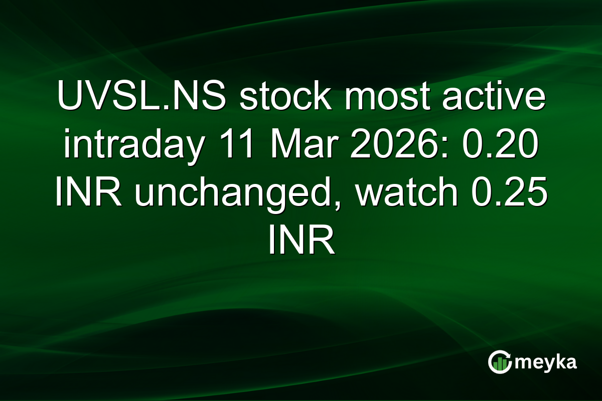 UVSL.NS stock most active intraday 11 Mar 2026: 0.20 INR unchanged, watch 0.25 INR